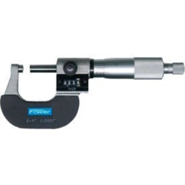 Fowler Fowler 52-224-001-1 0-1" Mechanical Outside Micrometer W/Digital Counter & Ratchet Stop Thimble 52-224-001-1